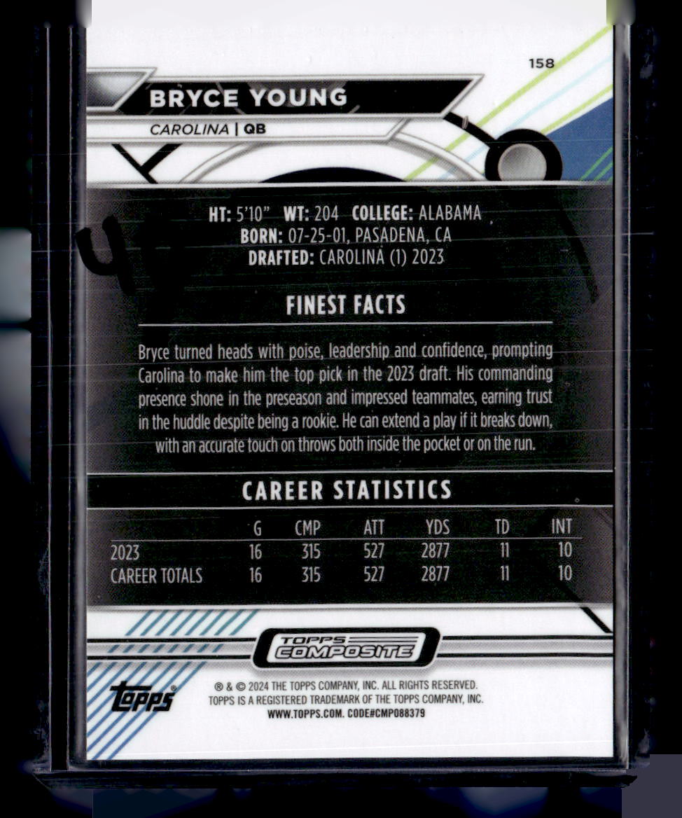 2024 Topps Finest #158 Bryce Young Yellow /50