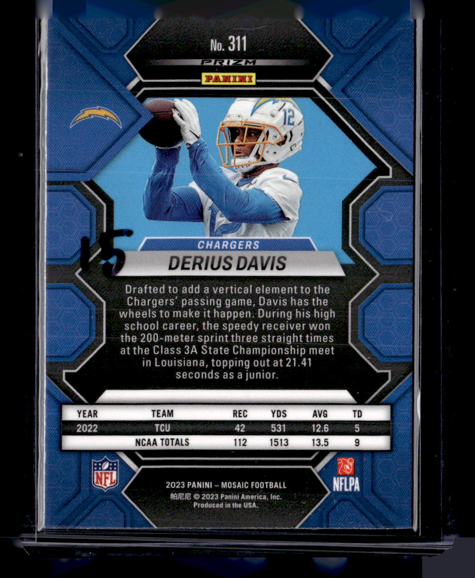 2023 Panini Mosaic #311 Derius Davis Genesis