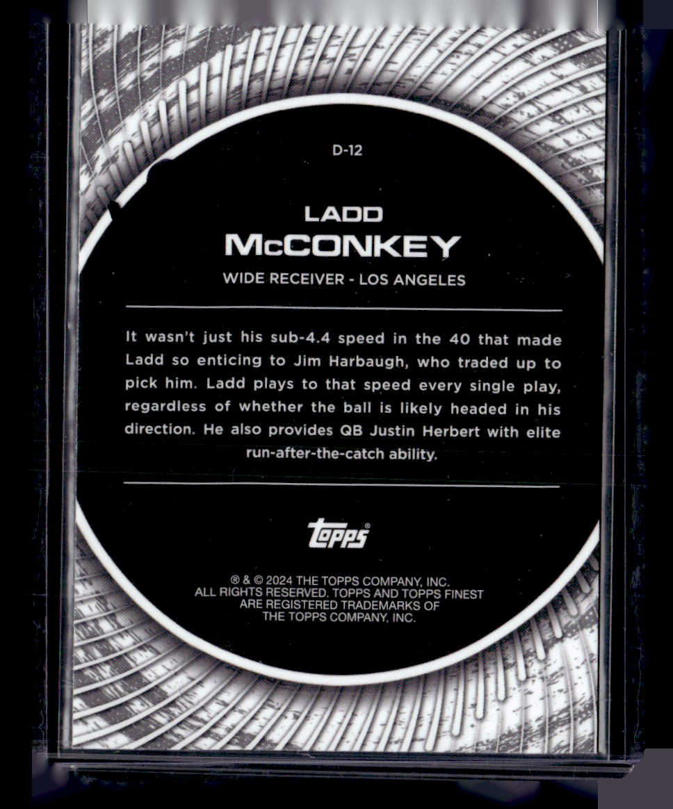 2024 Topps Finest D-12 Ladd McConkey Blue Finest Debuts /99