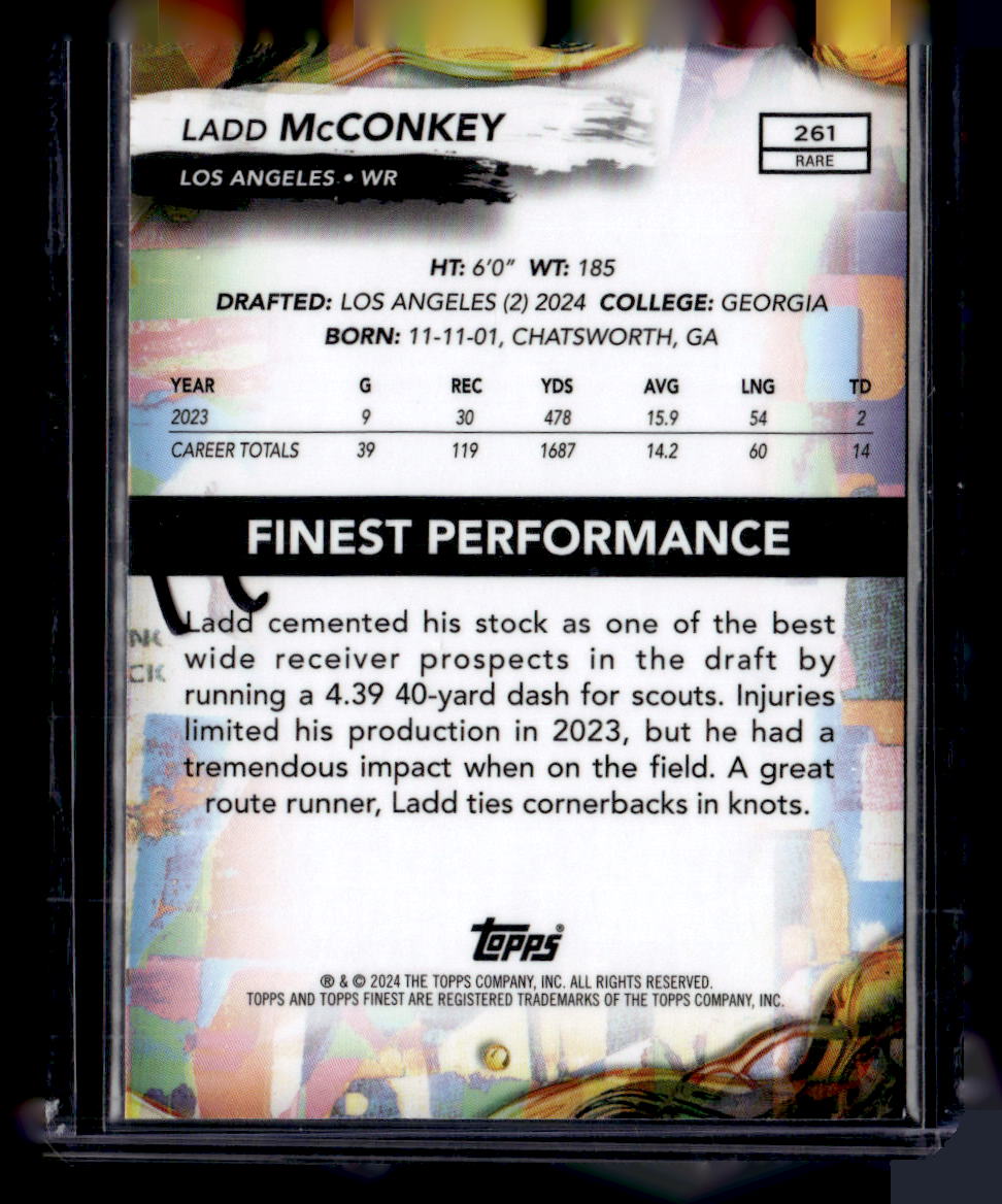 2024 Topps Finest #261 Ladd McConkey Blue /99