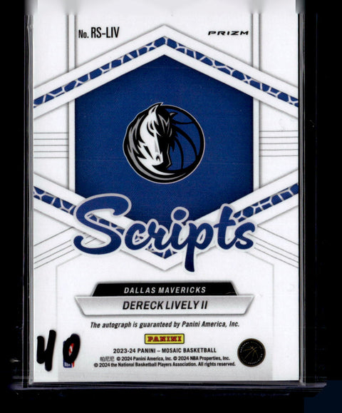 2023-24 Panini Mosaic RS-LIV Dereck Lively II Green Cracked Ice Scripts