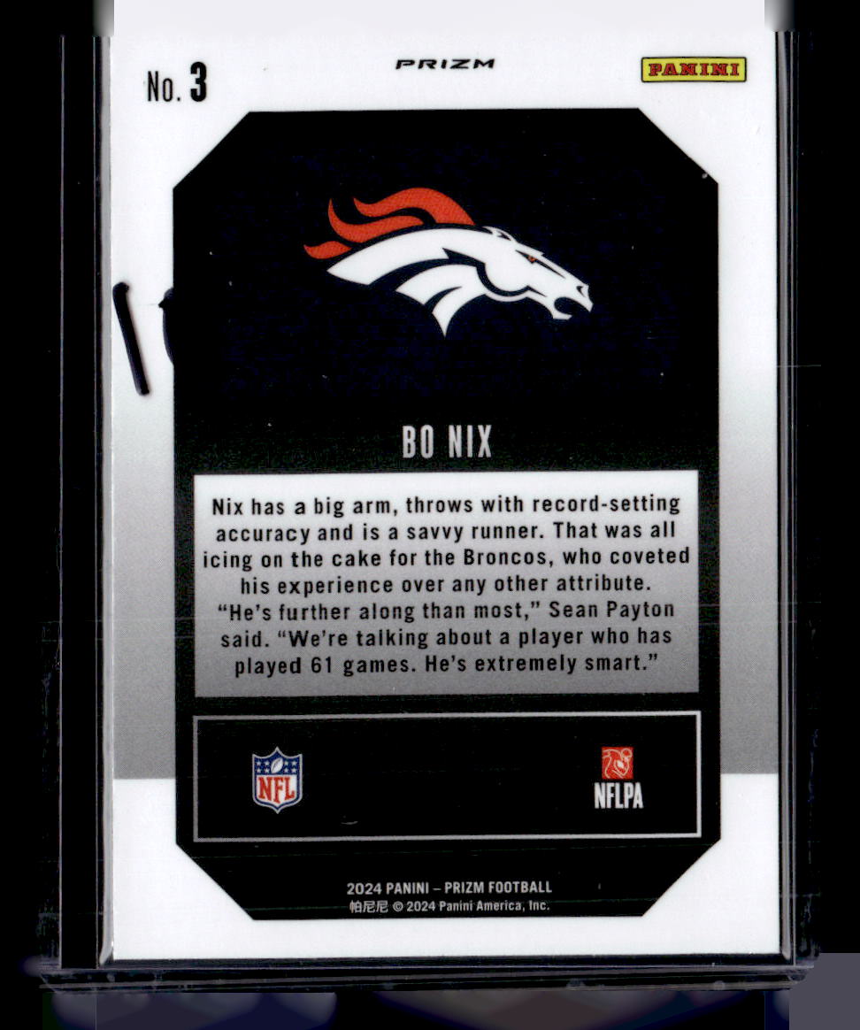2024 Panini Prizm #3 Bo Nix Green Cracked Ice Emergent