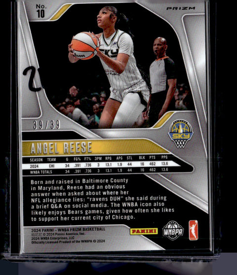 2024 Panini Prizm WNBA #10 Angel Reece Black Velocity /39