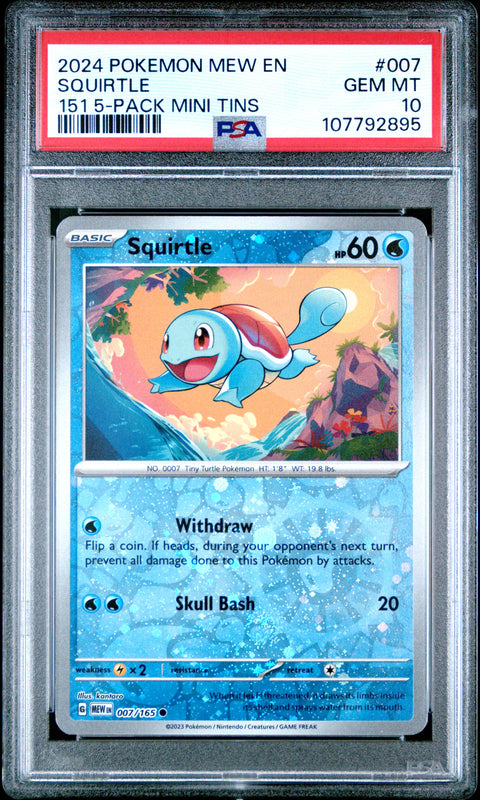 2024 Pokemon Mew En-151 Squirtle #007 PSA 10