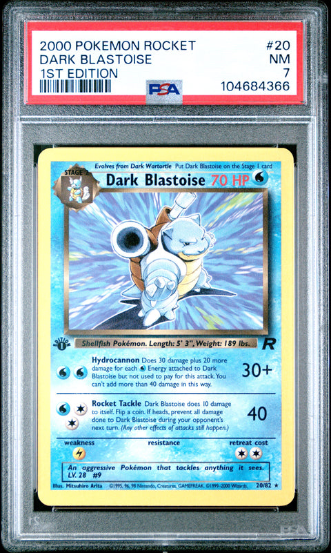 2000 Pokemon Rocket Dark Blastoise #20 PSA 7 1st Edition