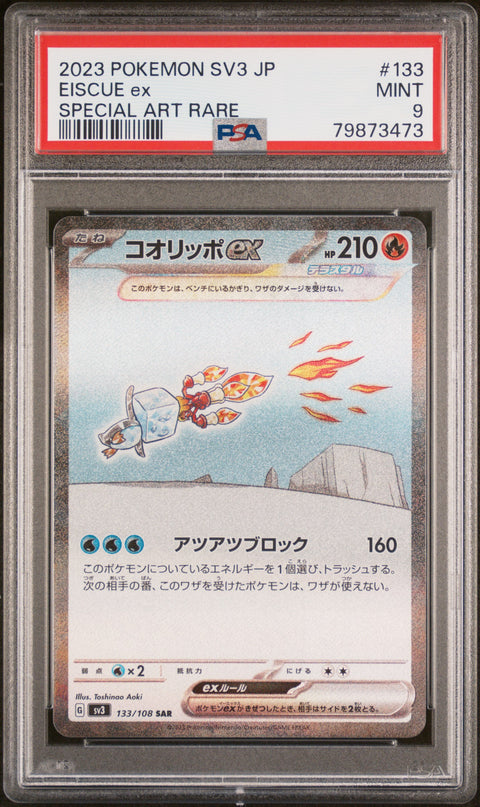 2023 Pokemon Japanese Sv3-Ruler Of The Black Flame #133 Eiscue Ex PSA 9