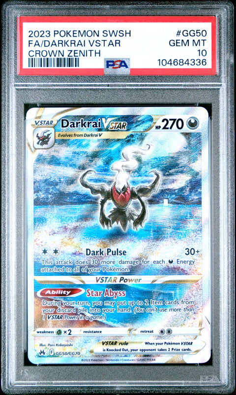 2023 Pokemon Sword And Shield Crown Zenith #GG50 Fa/Darkrai Vstar PSA 10