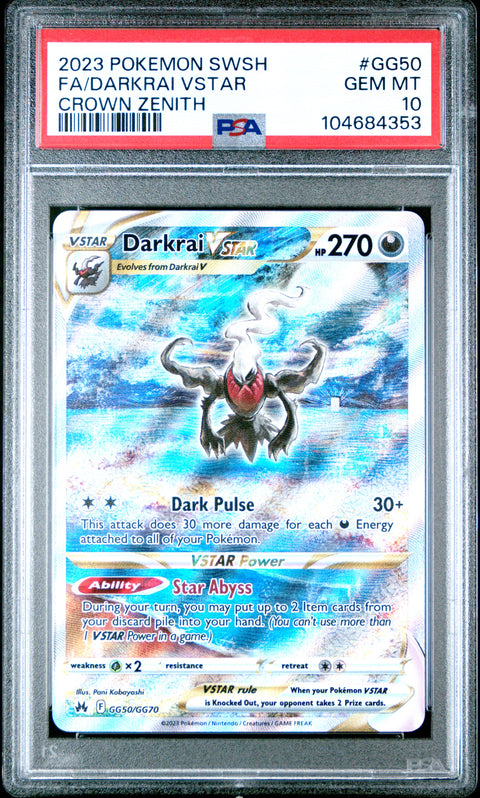 2023 Pokemon Sword And Shield Crown Zenith #GG50 Fa/Darkrai Vstar PSA 10