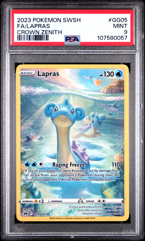 2023 Pokemon Sword And Shield Crown Zenith #GG05 Fa/Lapras Crown Zenith PSA 9