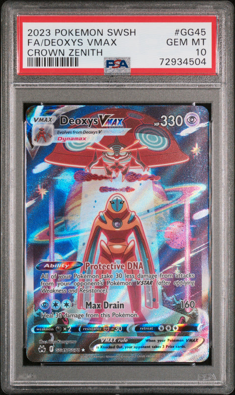 2023 Pokemon Sword And Shield Crown Zenith Fa/Deoxys Vmax #GG45 PSA 10
