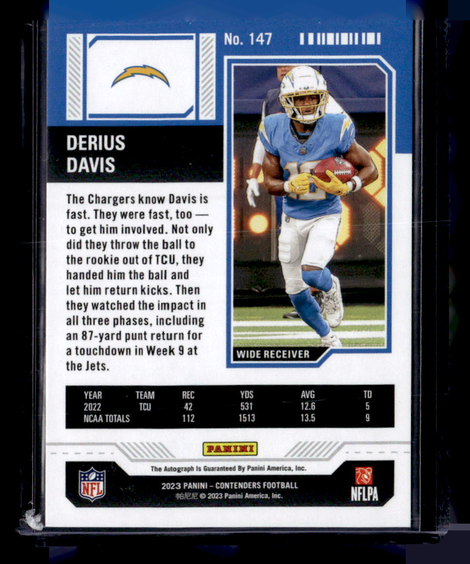 2023 Contenders Derius Davis Midfield Ticket Auto /50