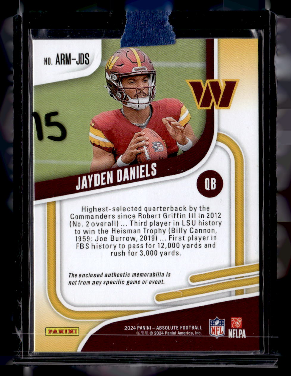 2024 Panini Absolute Jayden Daniels Rookie Material