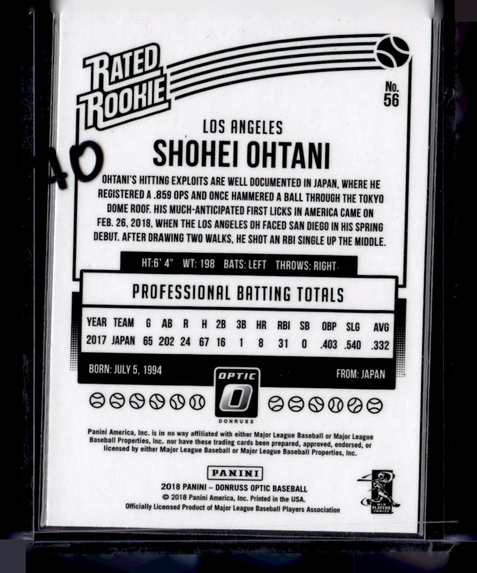 2018 Donruss Optic #56 Shohei Ohtani Running