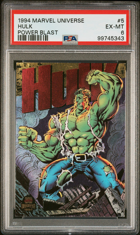 1994 Marvel Universe Power Blast #5 Hulk Power Blast PSA 6