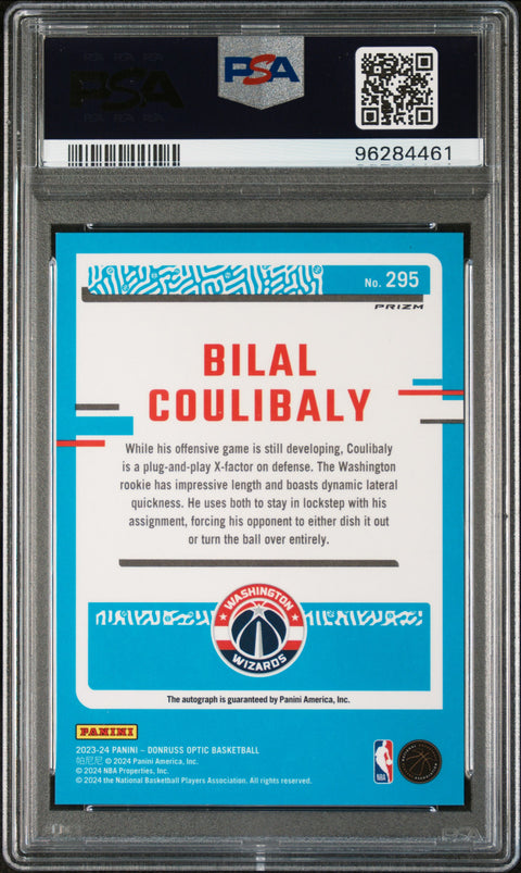 2023 Panini Donruss Optic #295 Bilal Coulibaly Signature-Fast Break PSA 10
