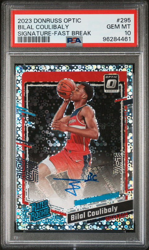 2023 Panini Donruss Optic #295 Bilal Coulibaly Signature-Fast Break PSA 10