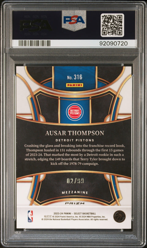 2023 Panini Select #316 Ausar Thompson Blue Flash PSA 9