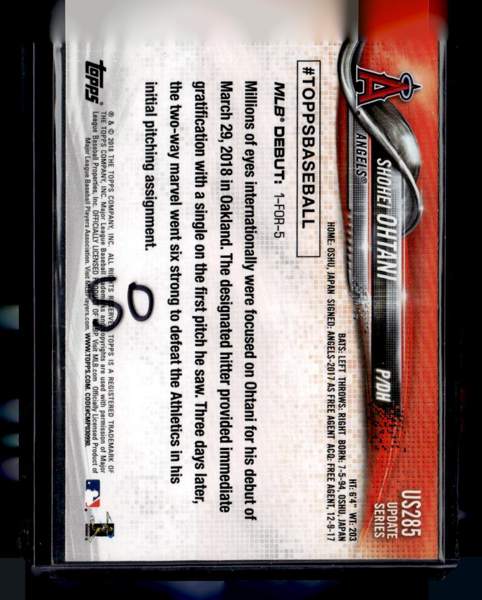 2018 Topps Update #US285 Shohei Ohtani