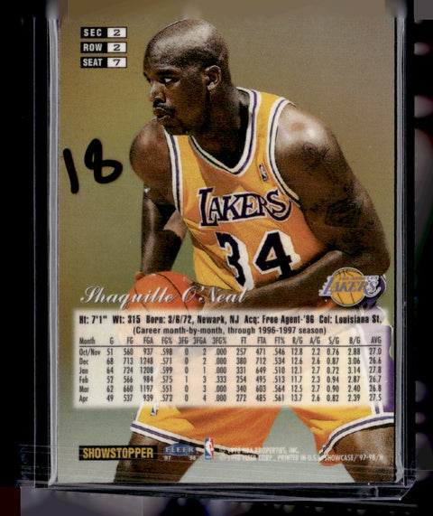1997-98 Flair Showcase #7 Shaquille O'Neal Row 2