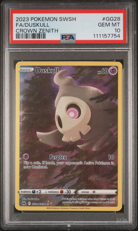 2023 Pokemon Sword And Shield Crown Zenith #GG28 Fa/Duskull Crown Zenith PSA 10