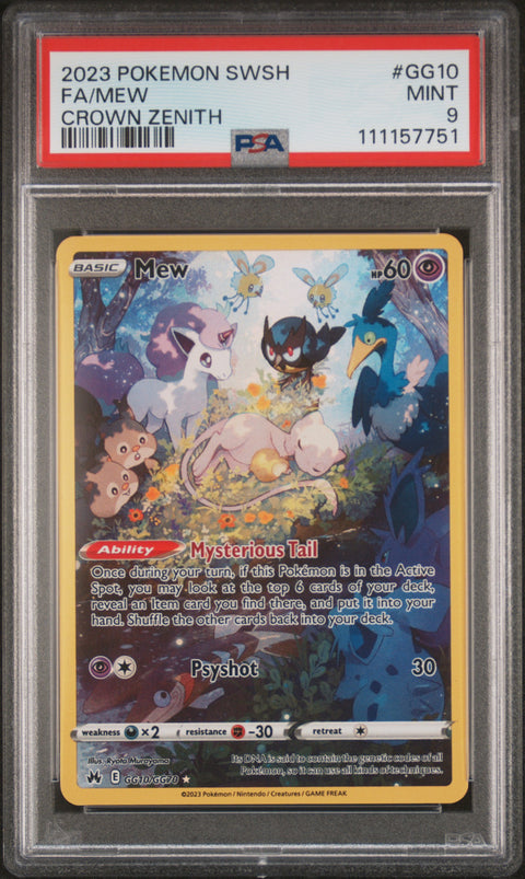 2023 Pokemon Sword And Shield Crown Zenith #GG10 Fa/Mew Crown Zenith PSA 9