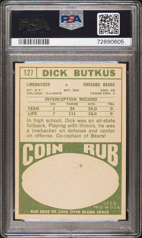 1968 Topps Dick Butkus #127 PSA 6