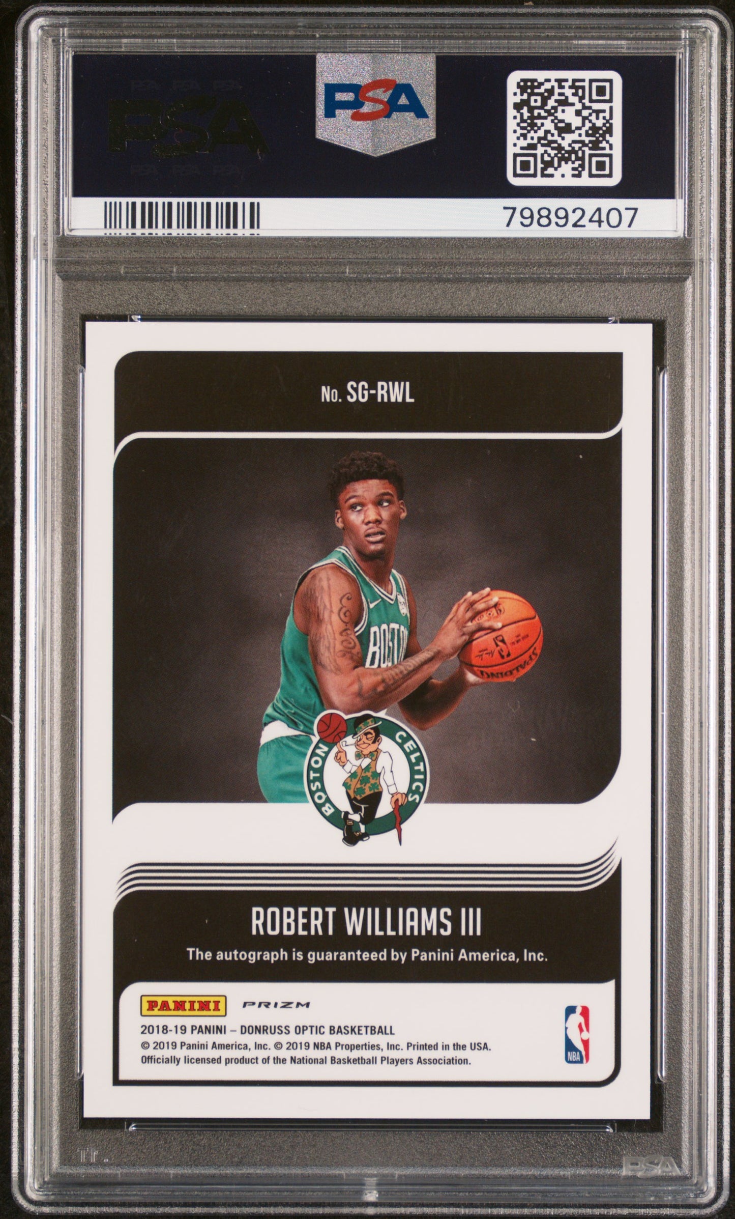 2018 Panini Donruss Optic Signature Series Robert Williams Iii #RWL PSA 9