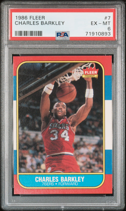 1986 Fleer Charles Barkley #7 PSA 6