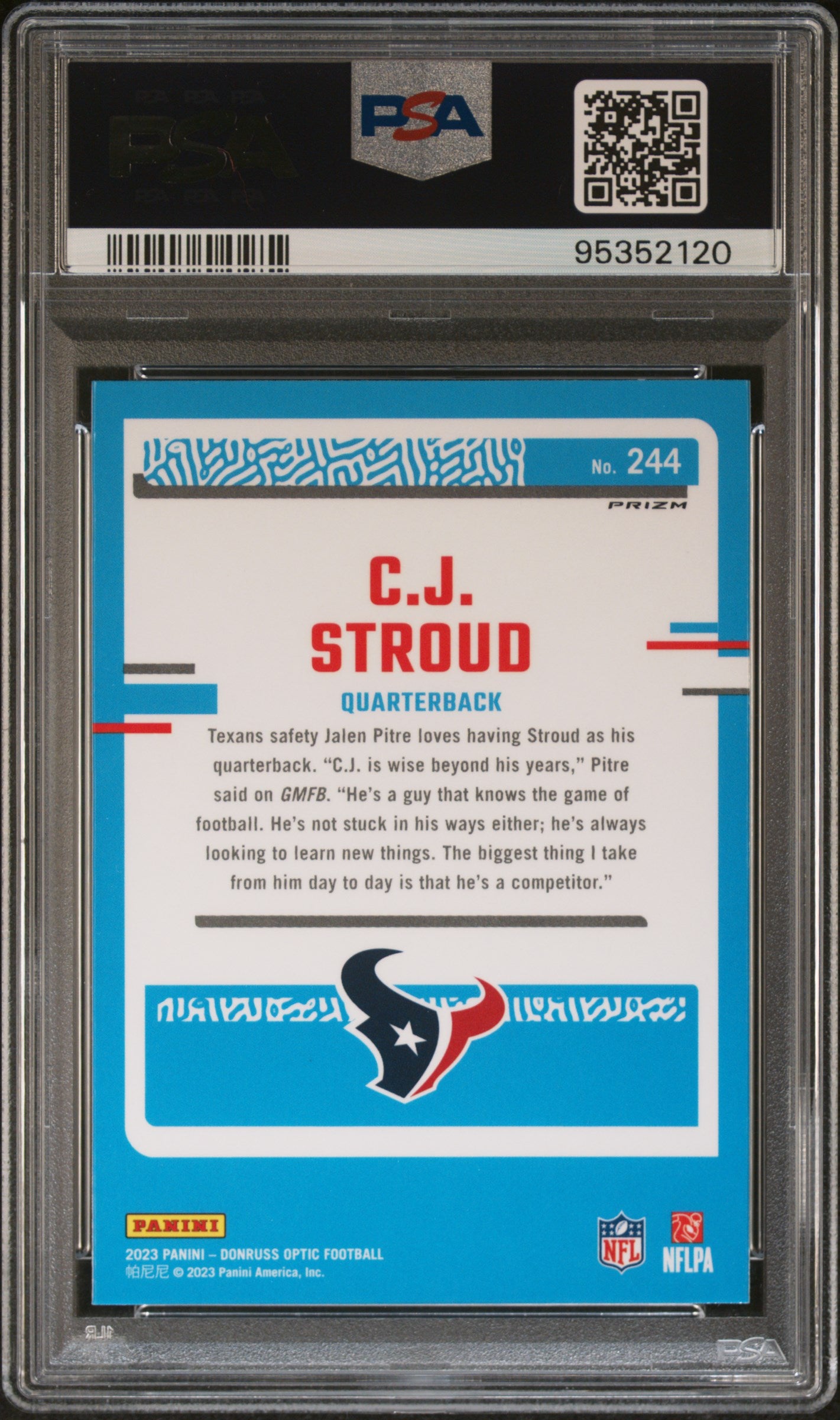 2023 Panini Donruss Optic Cj Stroud #244 PSA 10