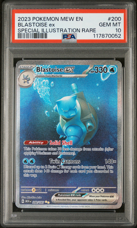 2023 Pokemon Mew En-151 #200 Blastoise Ex Special Illustration Rare PSA 10
