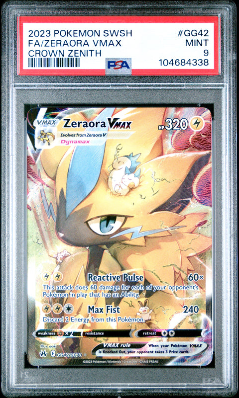 2023 Pokemon Sword And Shield Crown Zenith #GG42 Fa/Zeraora Vmax PSA 9