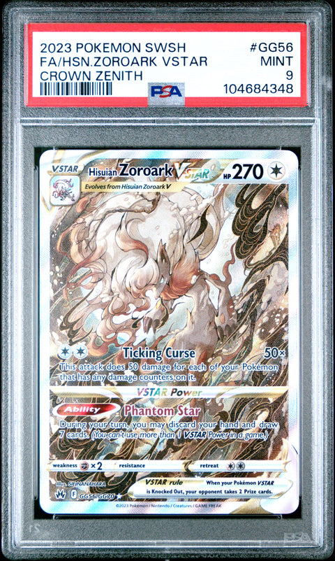 2023 Pokemon Sword And Shield Crown Zenith #GG56 Fa/Hsn.Zoroark Vstar PSA 9