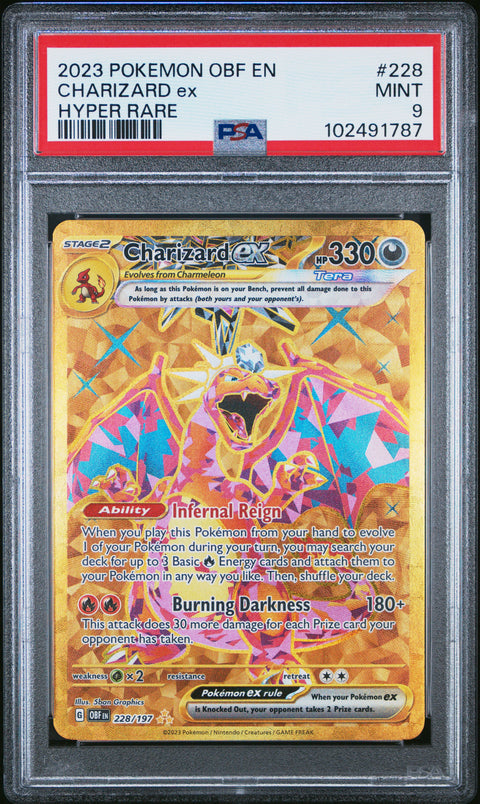 2023 Pokemon Obf En-Obsidian Flames #228 Charizard Ex Hyper Rare PSA 9