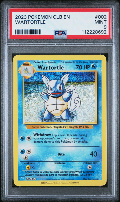 2023 Pokemon Clb-TCG Classic Blastoise & Suicune Ex Deck #002 Wartortle PSA 9