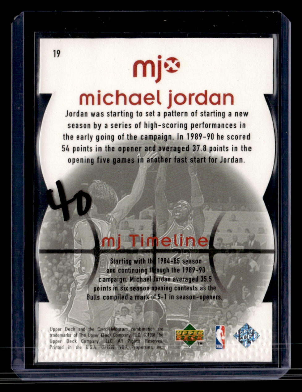 1998 Upper Deck MJx #19 Michael Jordan Timepieces Red #/2300
