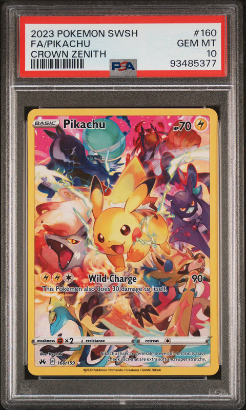 2023 Pokemon Sword And Shield Crown Zenith #160 Fa/Pikachu Crown Zenith PSA 10