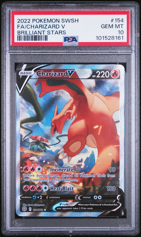 2022 Pokemon SWSH Brilliant Stars #154 Charizard V Alternate Art PSA 10