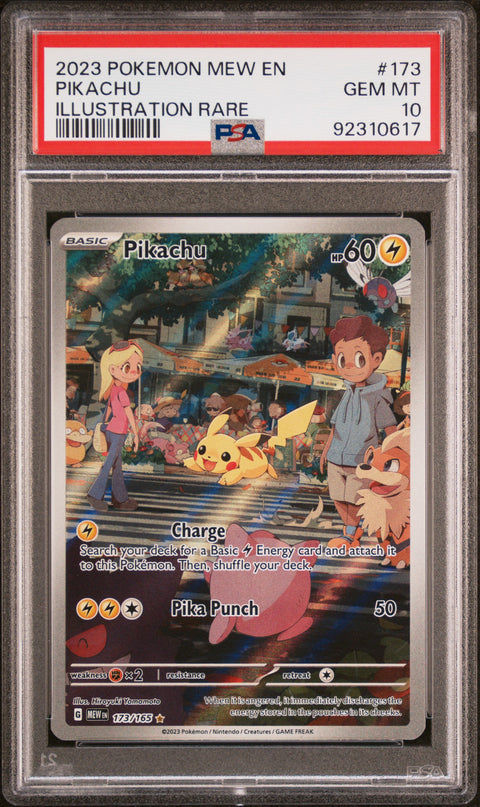 2023 Pokemon Mew En-151 #173 Pikachu Illustration Rare PSA 10