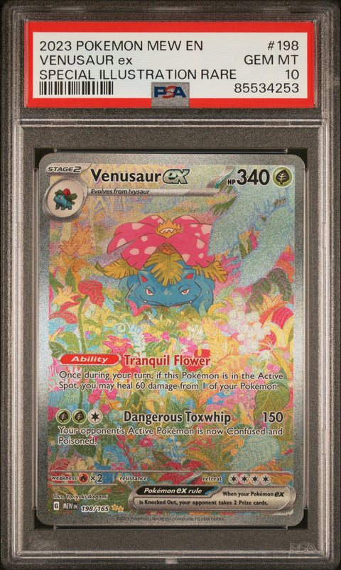 2023 Pokemon Mew En-151 #198 Venusaur Ex Special Illustration Rare PSA 10