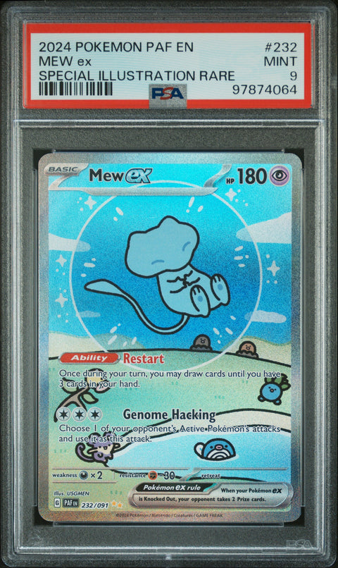 2024 Pokemon Paf En-Paldean Fates #232 Mew Ex Special Illustration Rare PSA 9