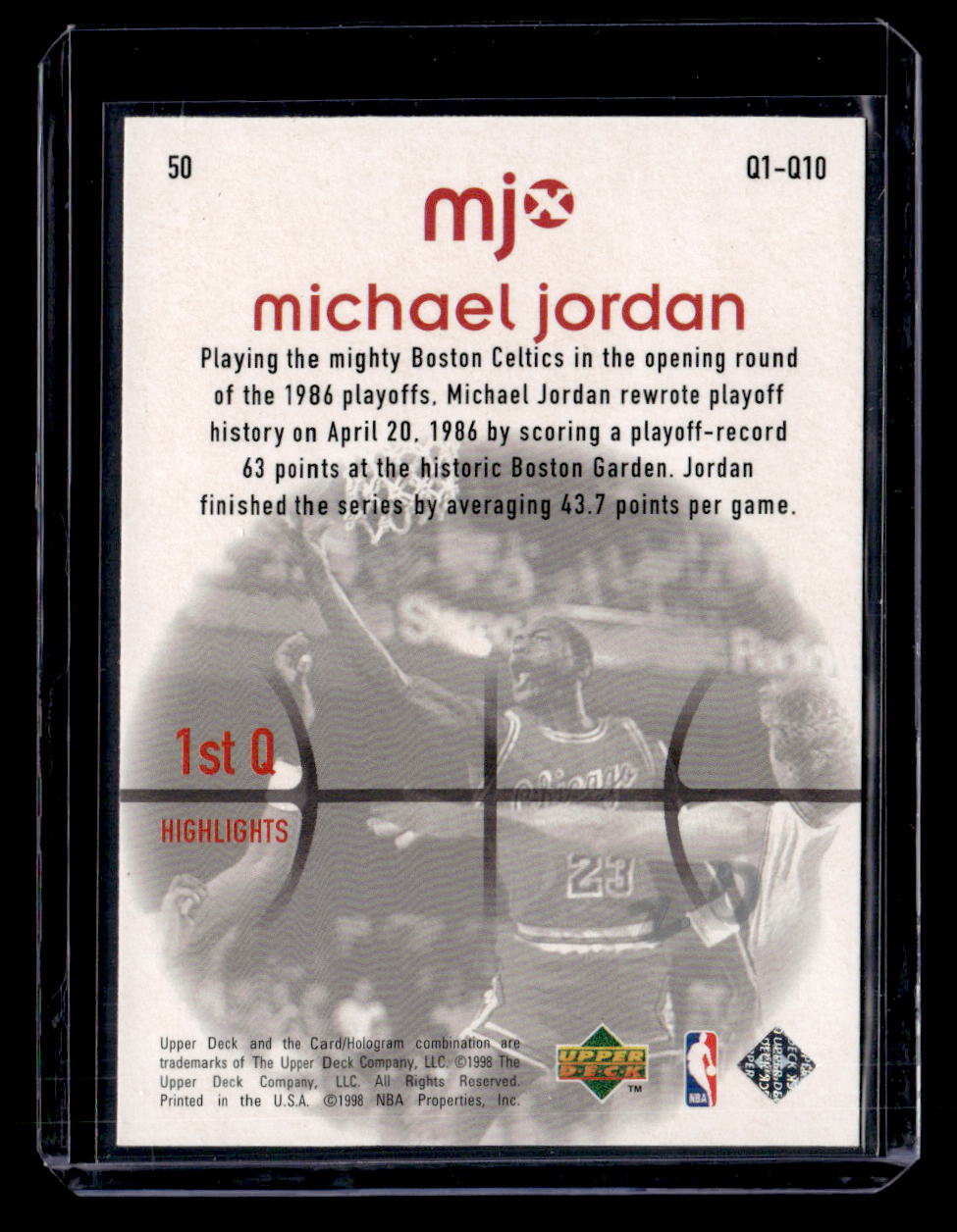 1998 Upper Deck MJx #50 Michael Jordan