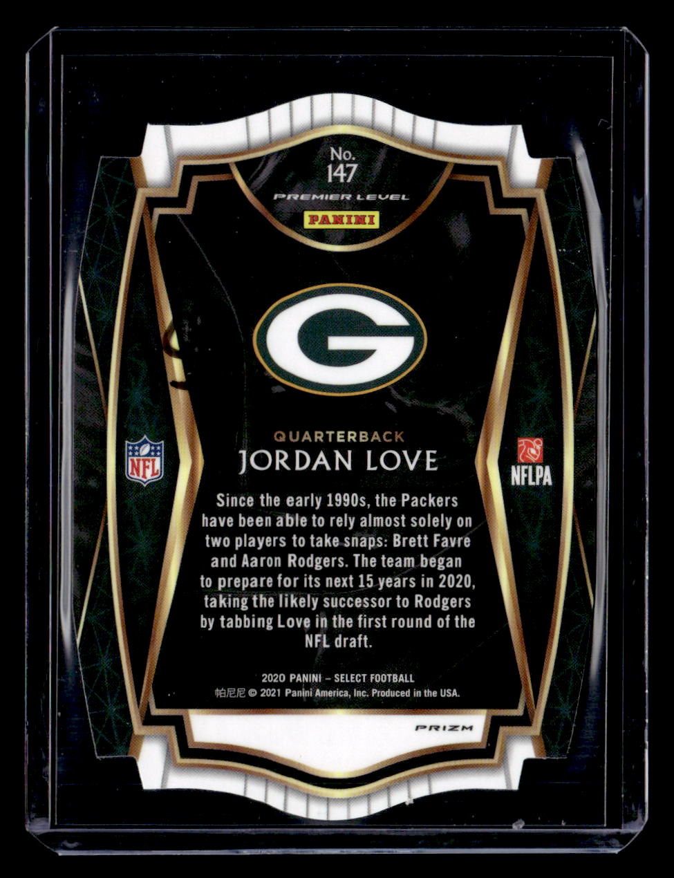 2020 Panini Select #147 Jordan Love Maroon Prizm Die Cut