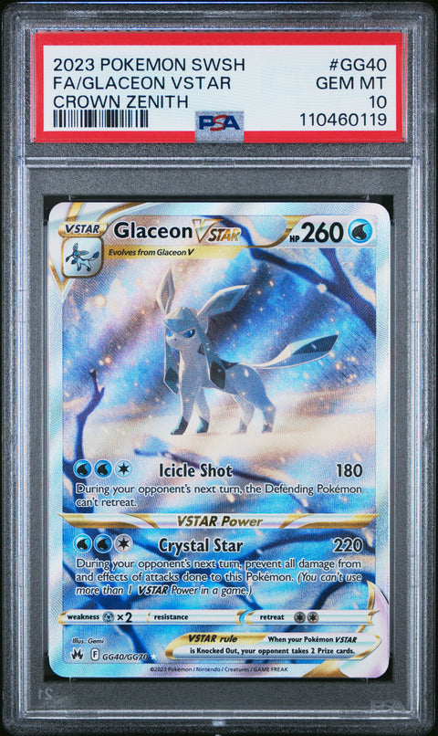 2023 Pokemon Sword And Shield Crown Zenith #GG40 Glaceon Vstar PSA 10