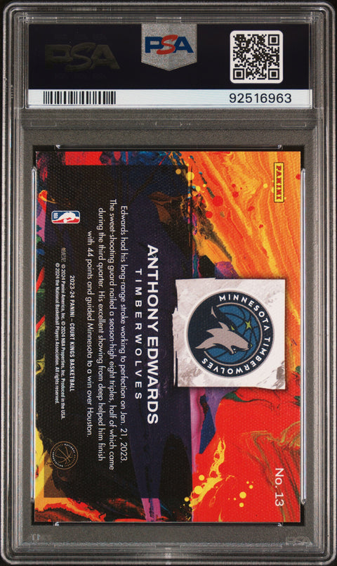 2023 Panini Court Kings Artistry In Motion #13 Anthony Edwards PSA 9 92516963