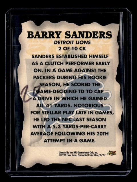 1997 Fleer Ultra #2 of 10 CK Barry Sanders Comeback Kids