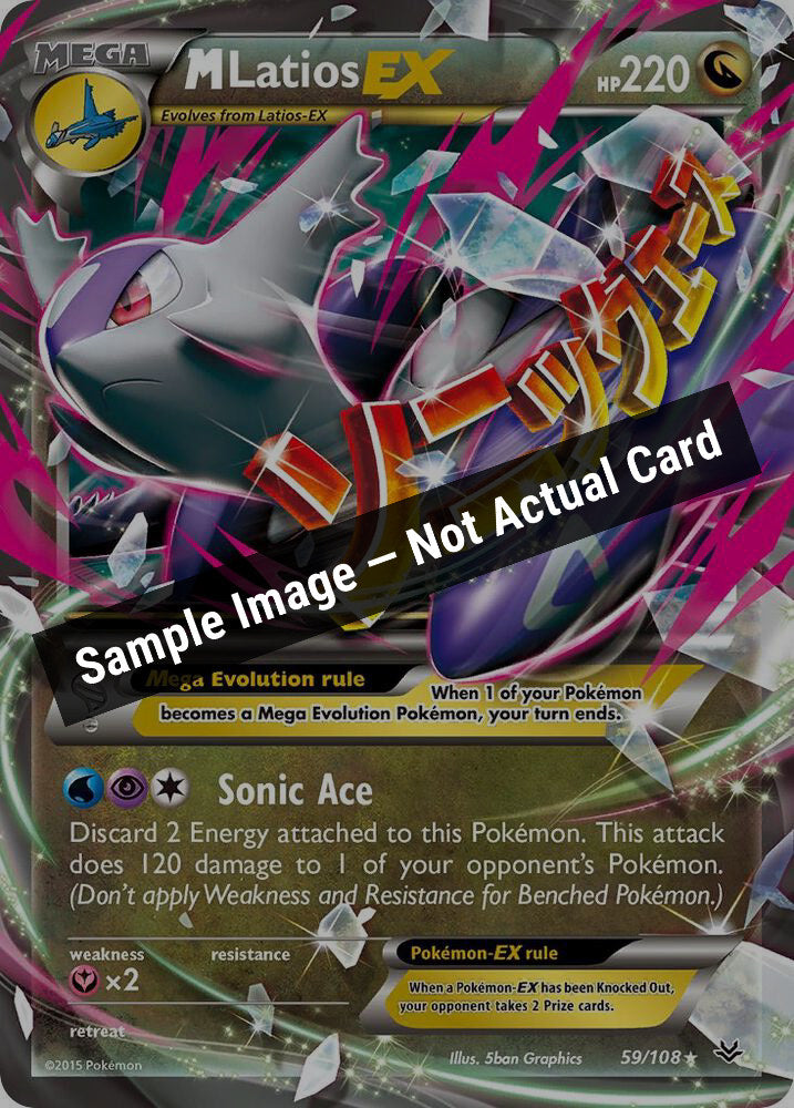 Pokemon,XY - Roaring Skies,M Latios EX - 59/108,Holofoil,Lightly Played — Sample Image, Not Actual Card