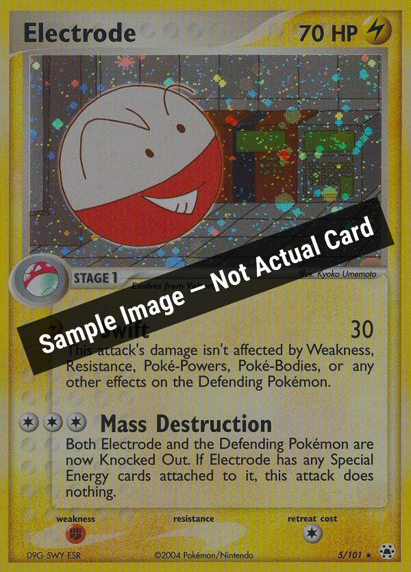Pokemon,EX Hidden Legends,Electrode - 5/101,Holofoil,Lightly Played — Sample Image, Not Actual Card