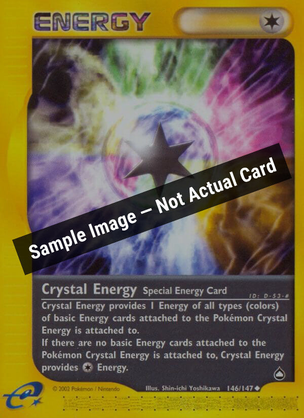 Pokemon,Aquapolis,Crystal Energy - 146/147,Reverse Holofoil,Moderately Played — Sample Image, Not Actual Card