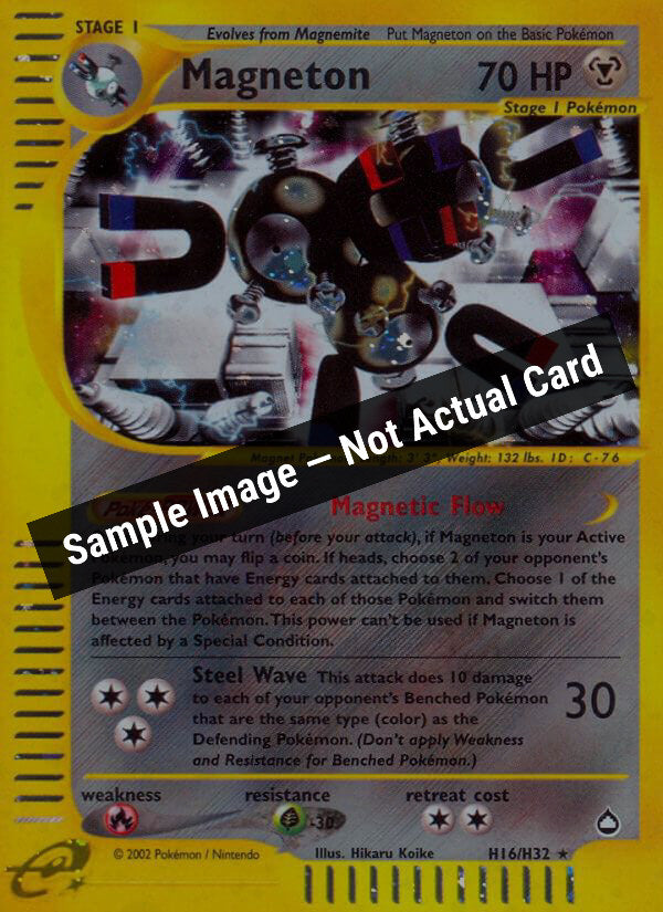 Pokemon,Aquapolis,Magneton (H16) - H16/H32,Holofoil,Moderately Played — Sample Image, Not Actual Card