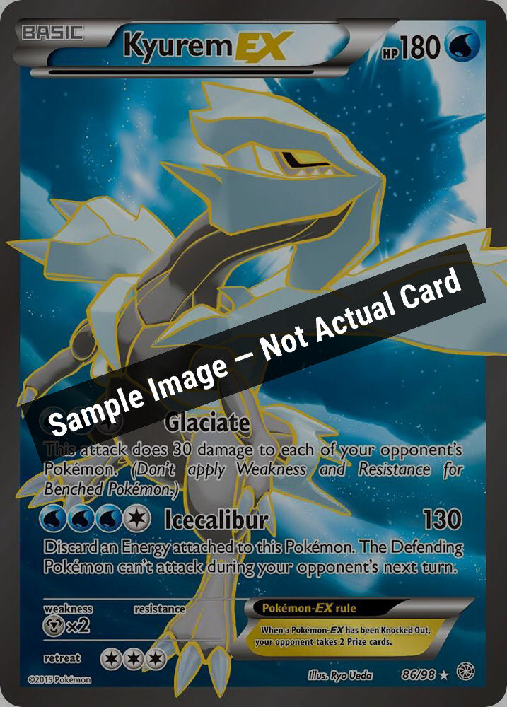 Pokemon,XY - Ancient Origins,Kyurem EX (86 Full Art) - 86/98,Holofoil,Near Mint — Sample Image, Not Actual Card